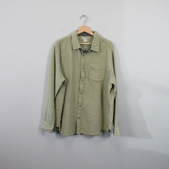 Carbon 2 Cobalt Effortlessly Cool Button Up Shirt Men XL Green Cotton Casual 476 - Picture 1 of 9